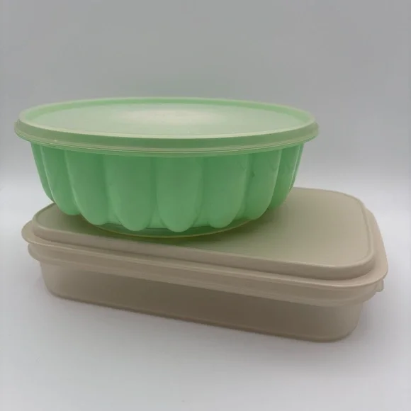 Two Tupperware Sets - Three Piece Jello Mold/Rectangular Modular Server/Storage - Picture 1 of 10